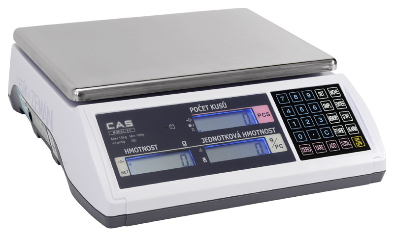Počítací váha CAS EC30, 30kg/10g včetně EU ověření