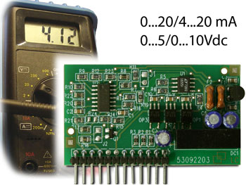 vnitřní modul DAC160, analogový výstup 4-20mA/0-10V, pro váhu nebo indikátor
